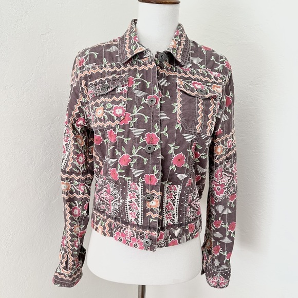 Gramicci Jackets & Blazers - Gramicci Jacket Womens Medium Aztec Floral Hippie Boho Funky Cotton Snap Front